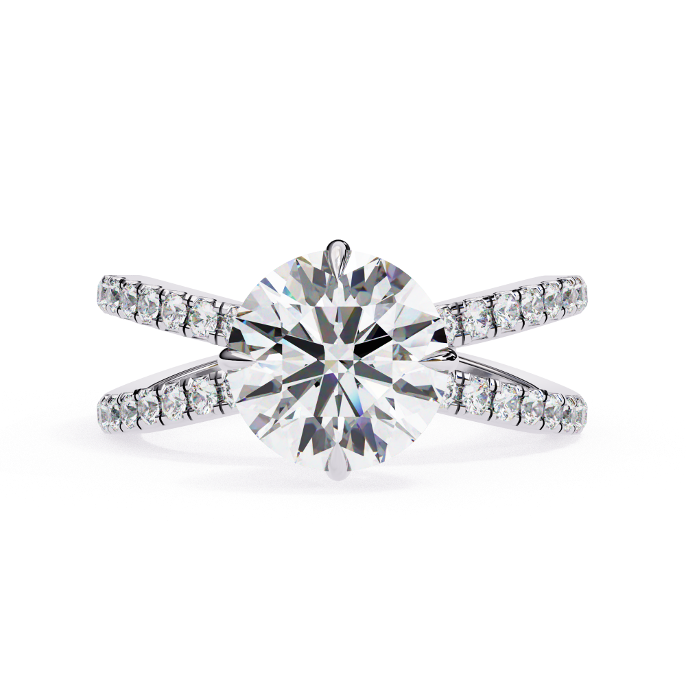 Diamond ring with a white background