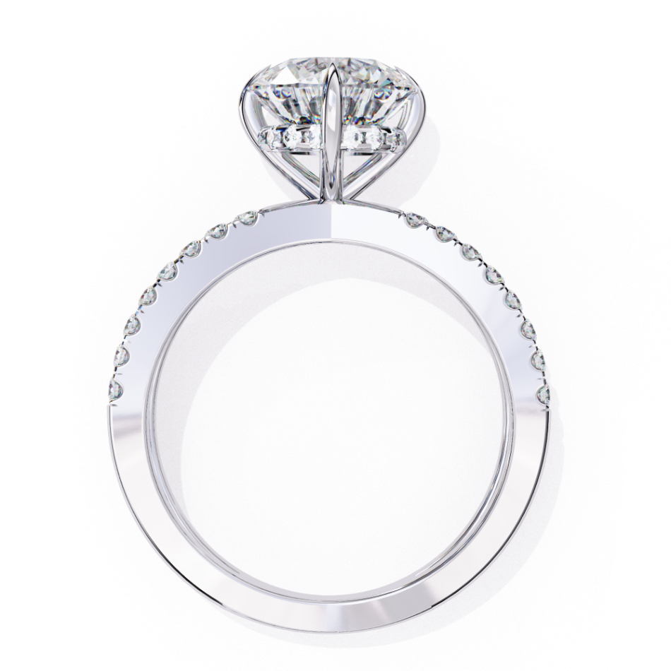 Diamond ring with a white background