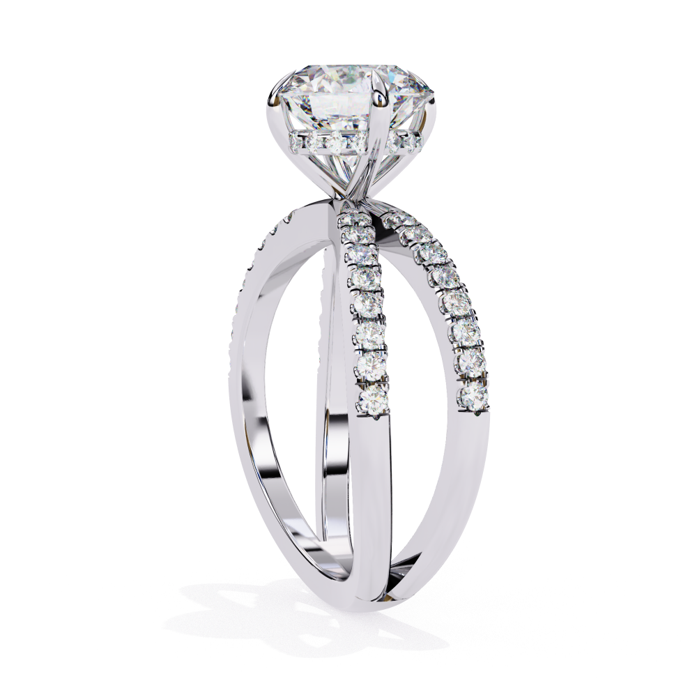 Diamond ring with a white background