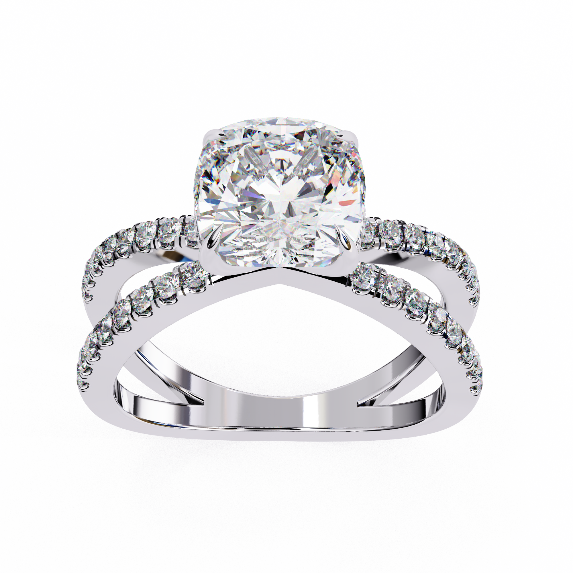 Diamond ring with a white background