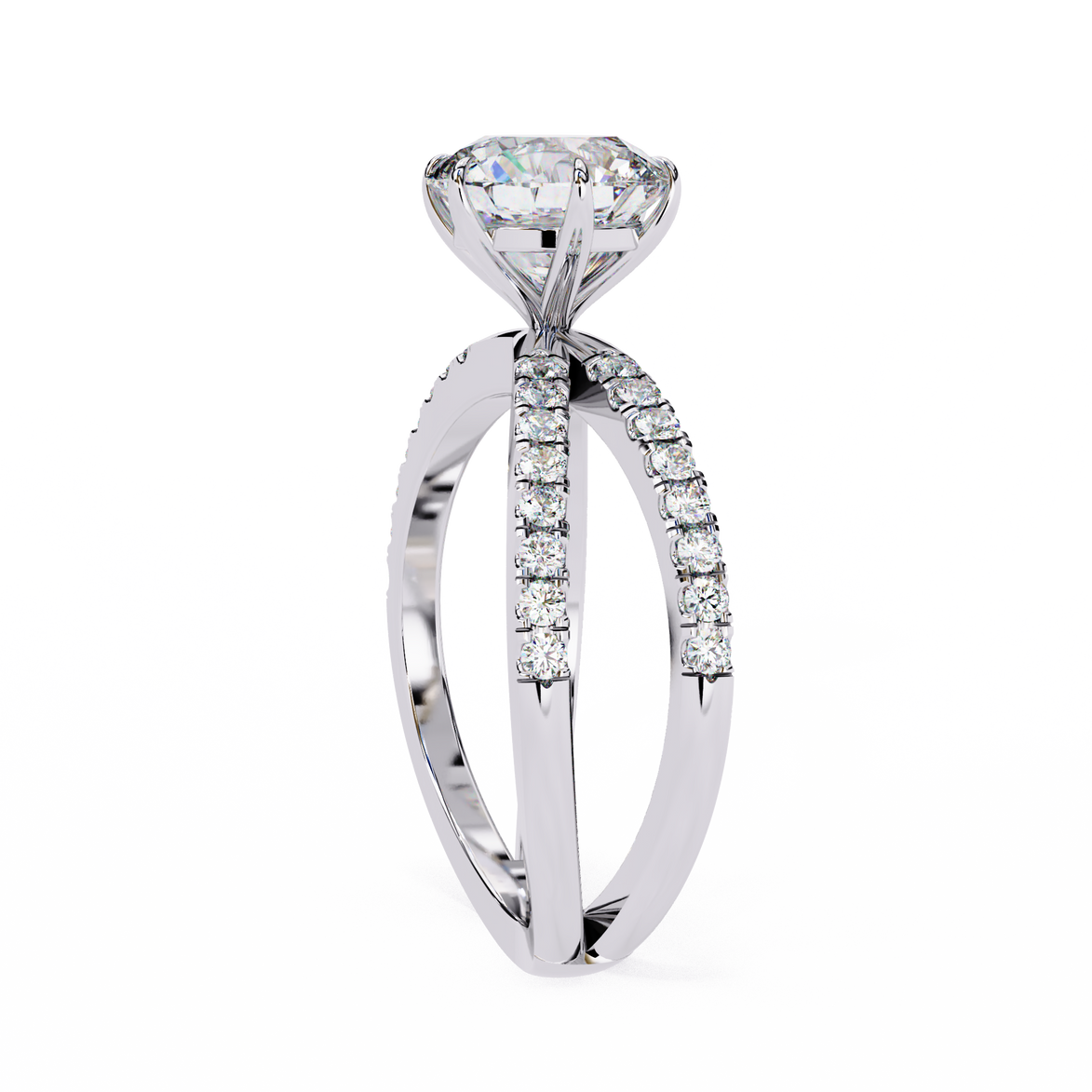 Diamond ring with a white background