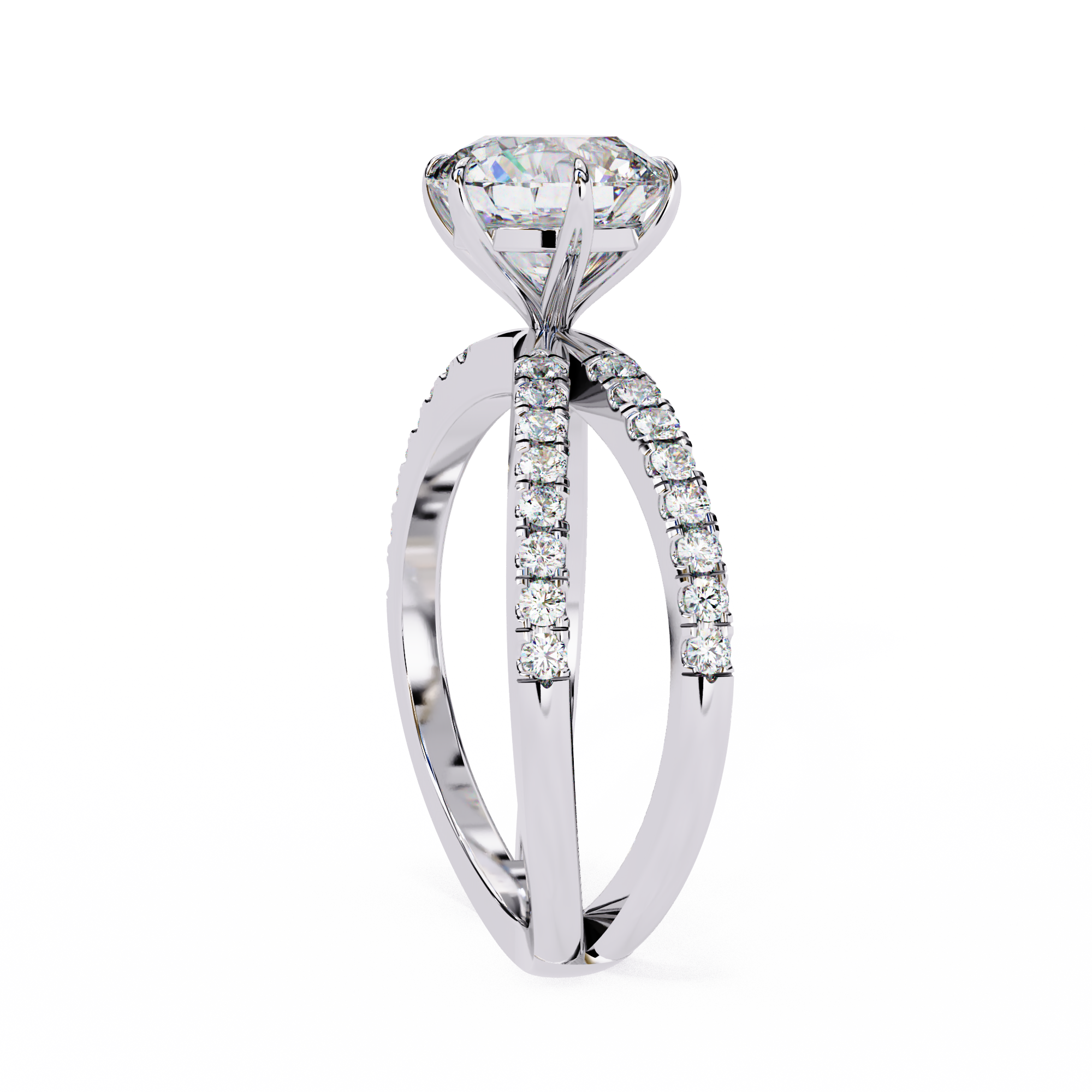 Diamond ring with a white background