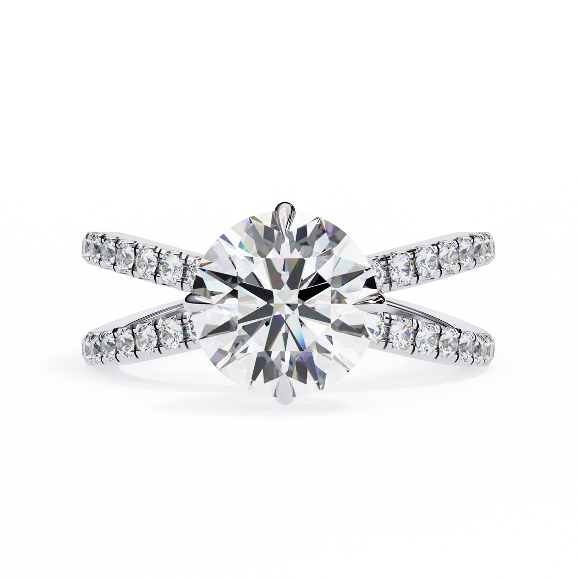 Diamond ring with a white background