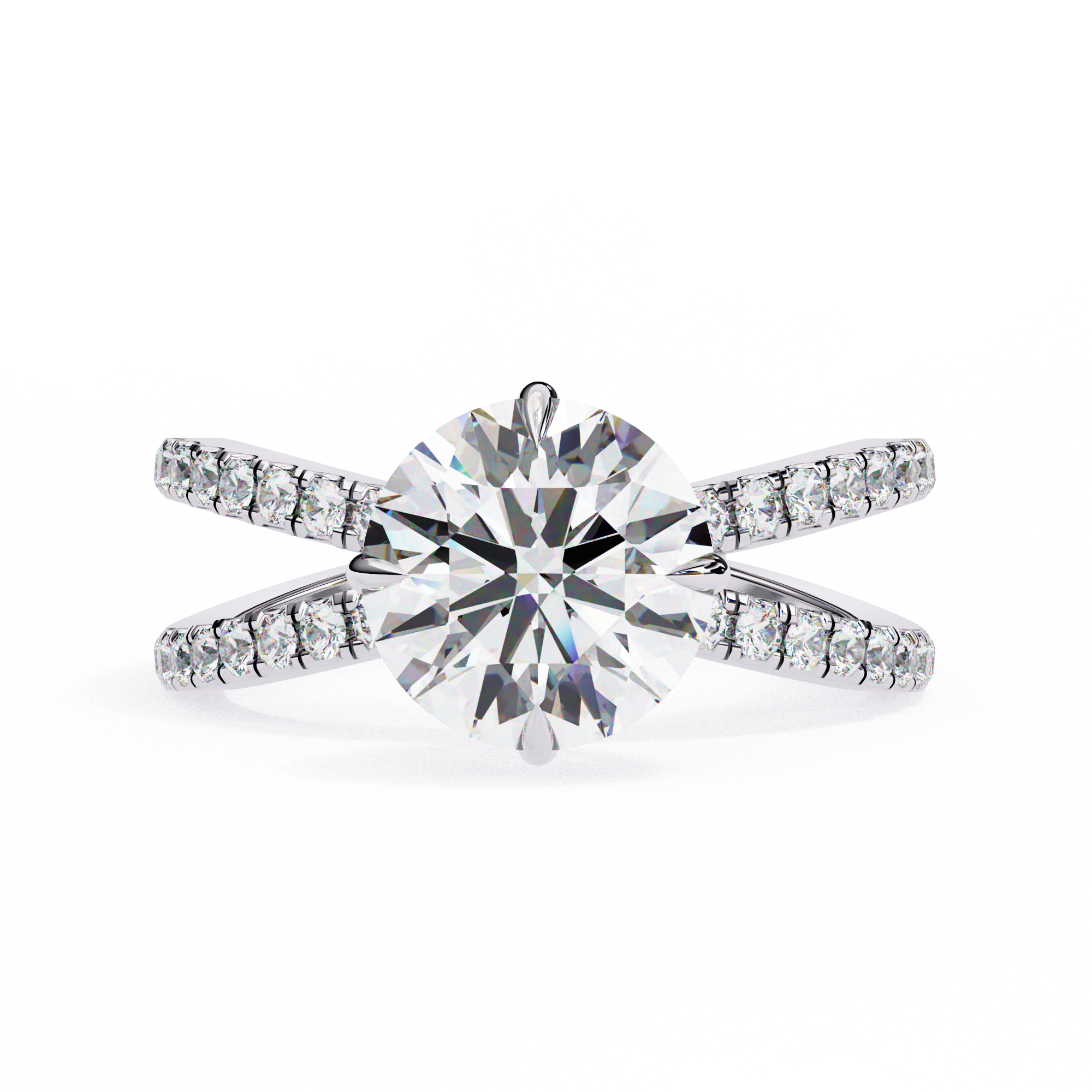 Diamond ring with a white background