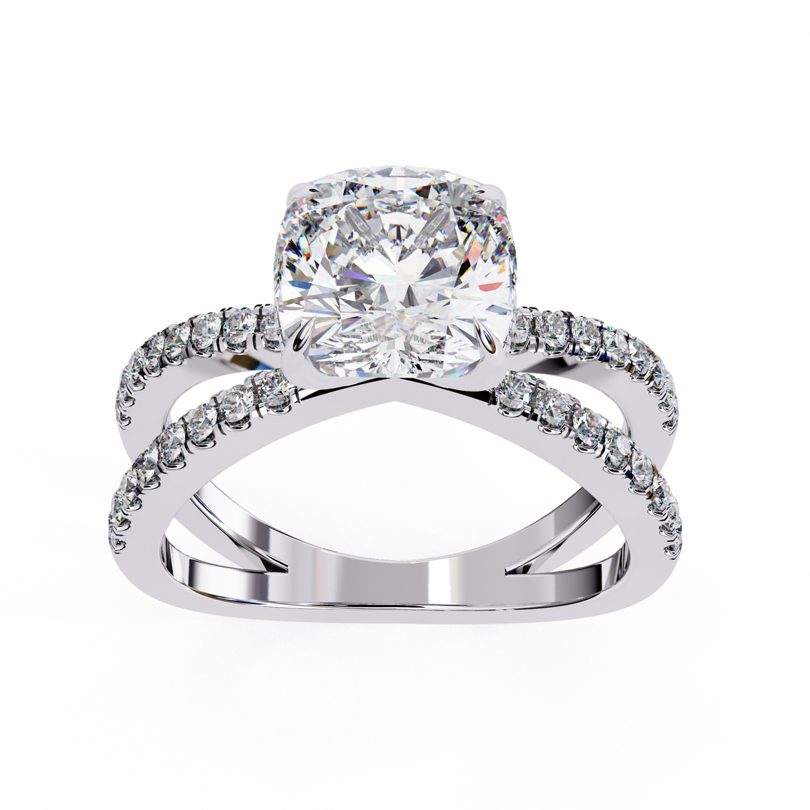 Diamond ring with a white background