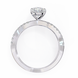 Silver ring with a diamond on a white background