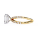 Gold ring with a diamond on a white background