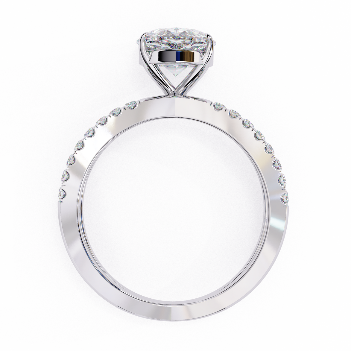 Diamond ring with a white background