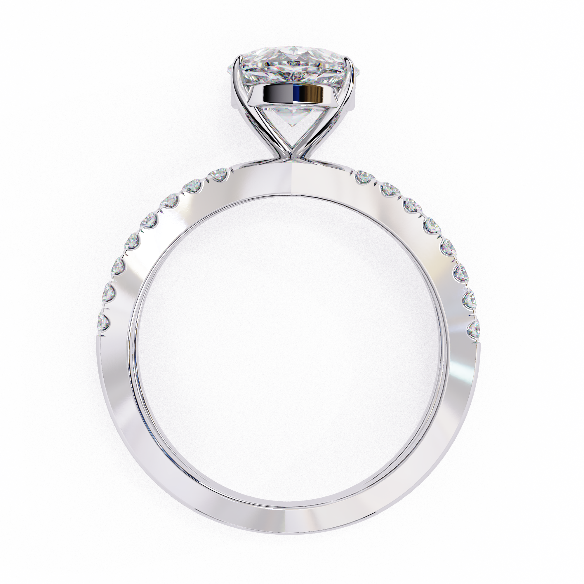 Diamond ring with a white background