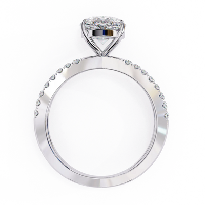 Diamond ring with a white background
