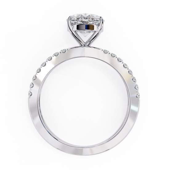 Diamond ring with a white background