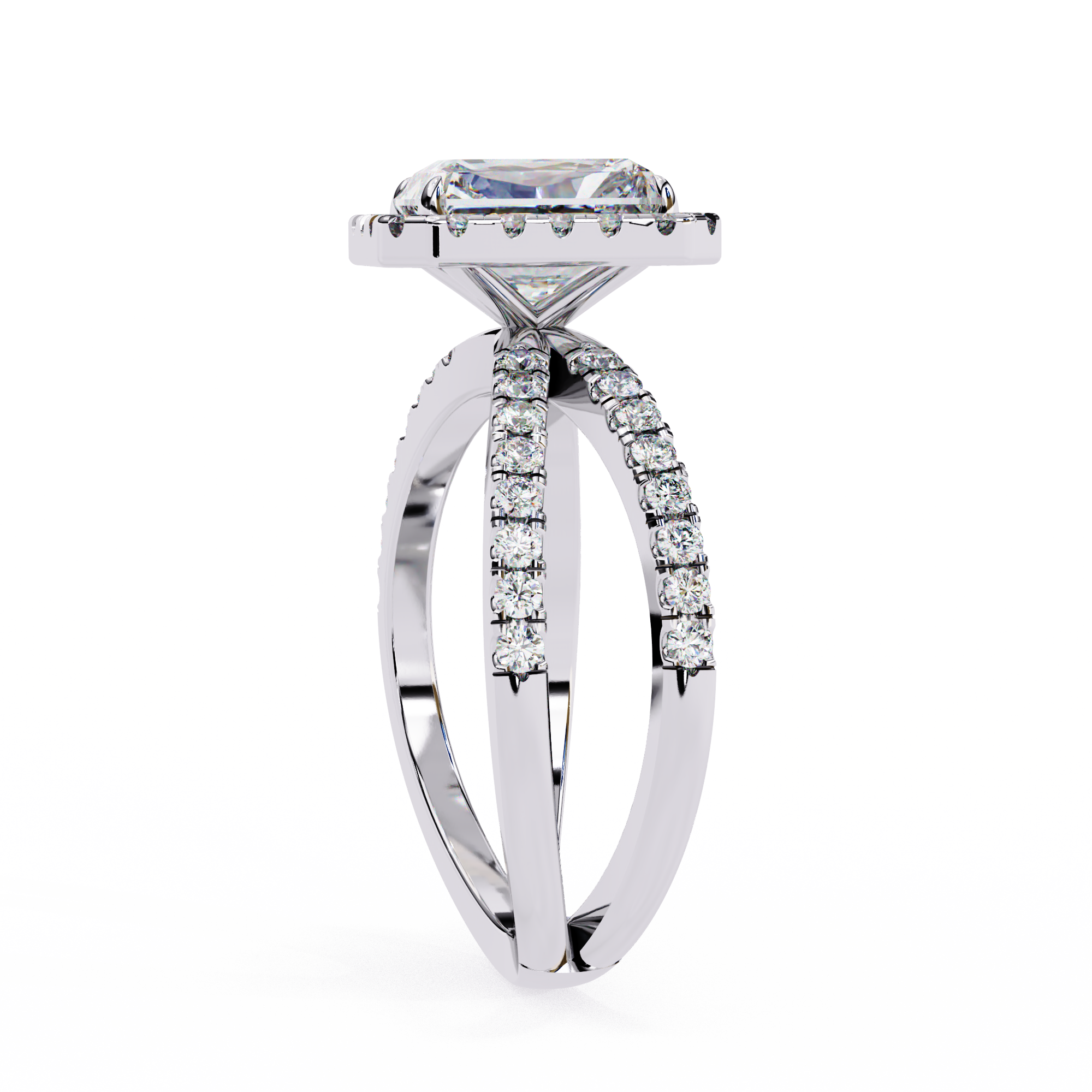 Diamond ring with a white background