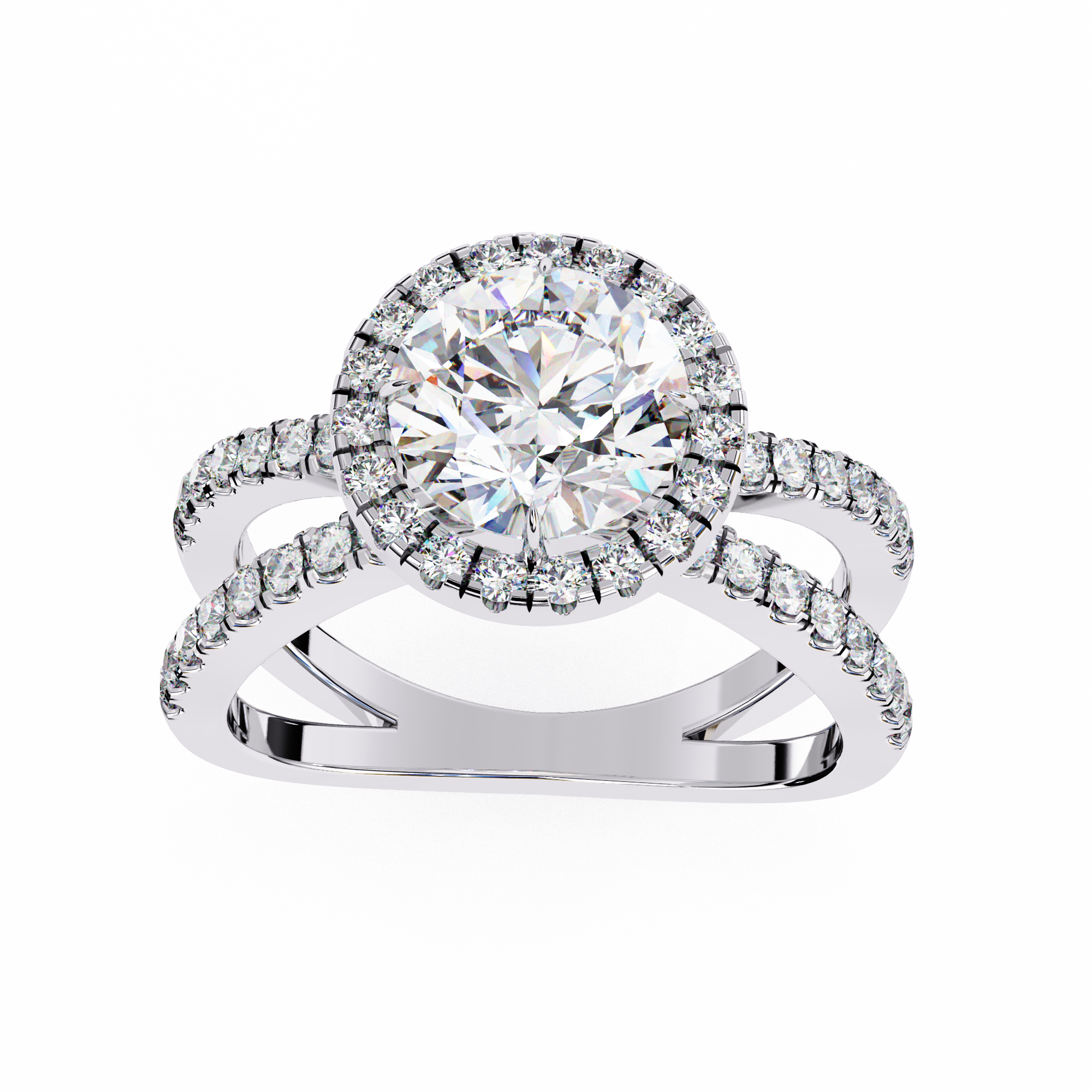 Diamond ring with a white background