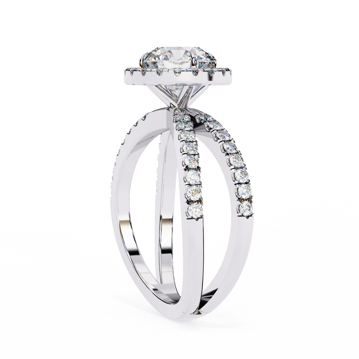 Diamond ring with a white background