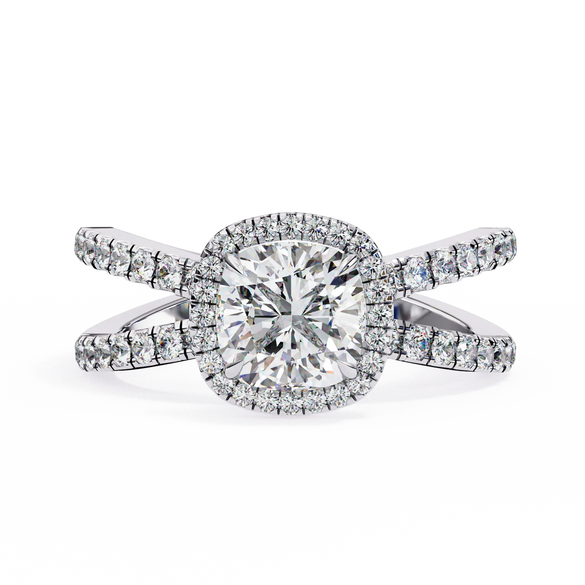 Diamond ring with a white background
