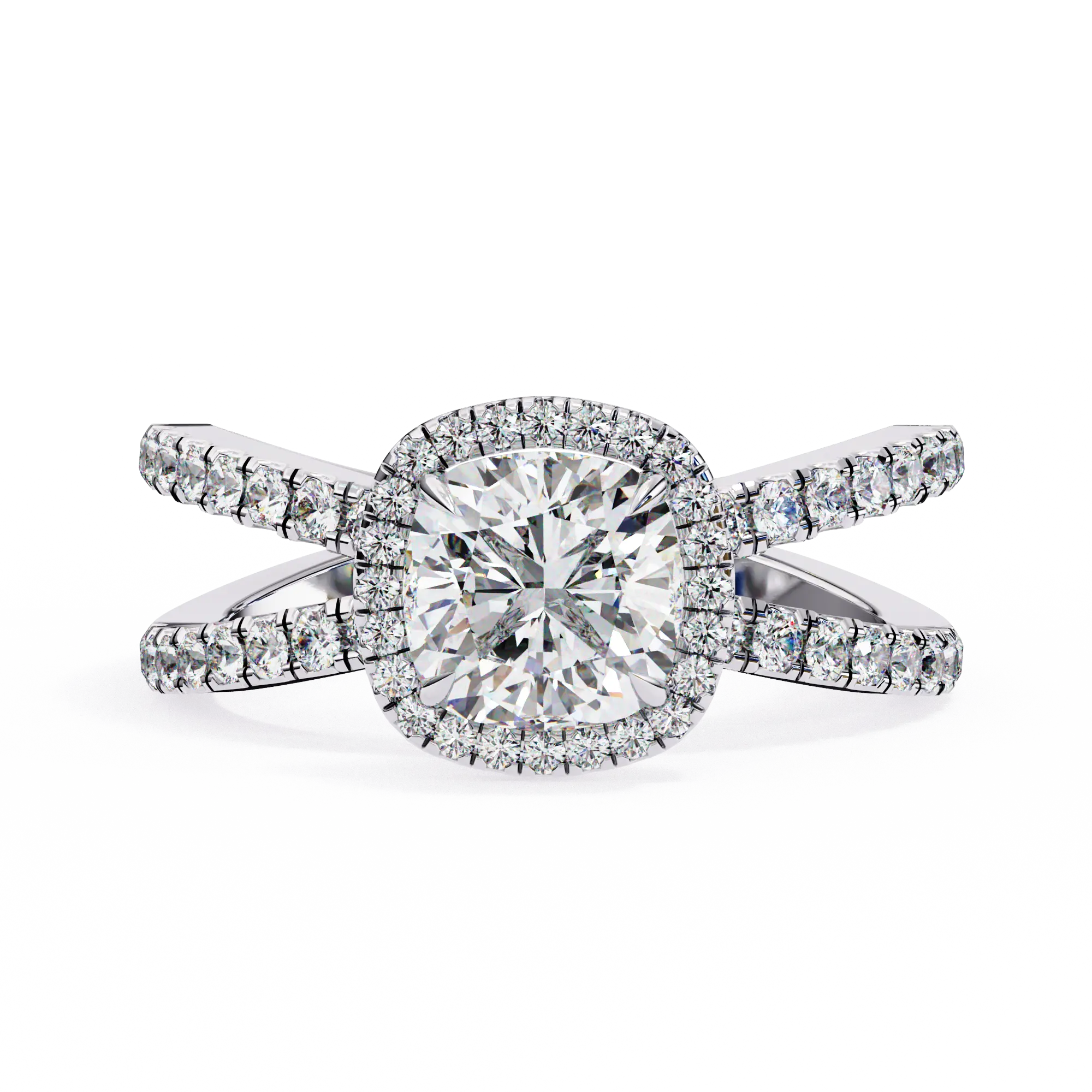 Diamond ring with a white background