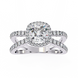 Diamond ring with intricate design on a white background