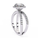 Cushion Halo Split Shank Diamond Engagement Ring 