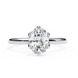 Diamond ring with a pear-shaped gemstone on a white background
