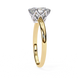 Gold ring with a diamond on a white background