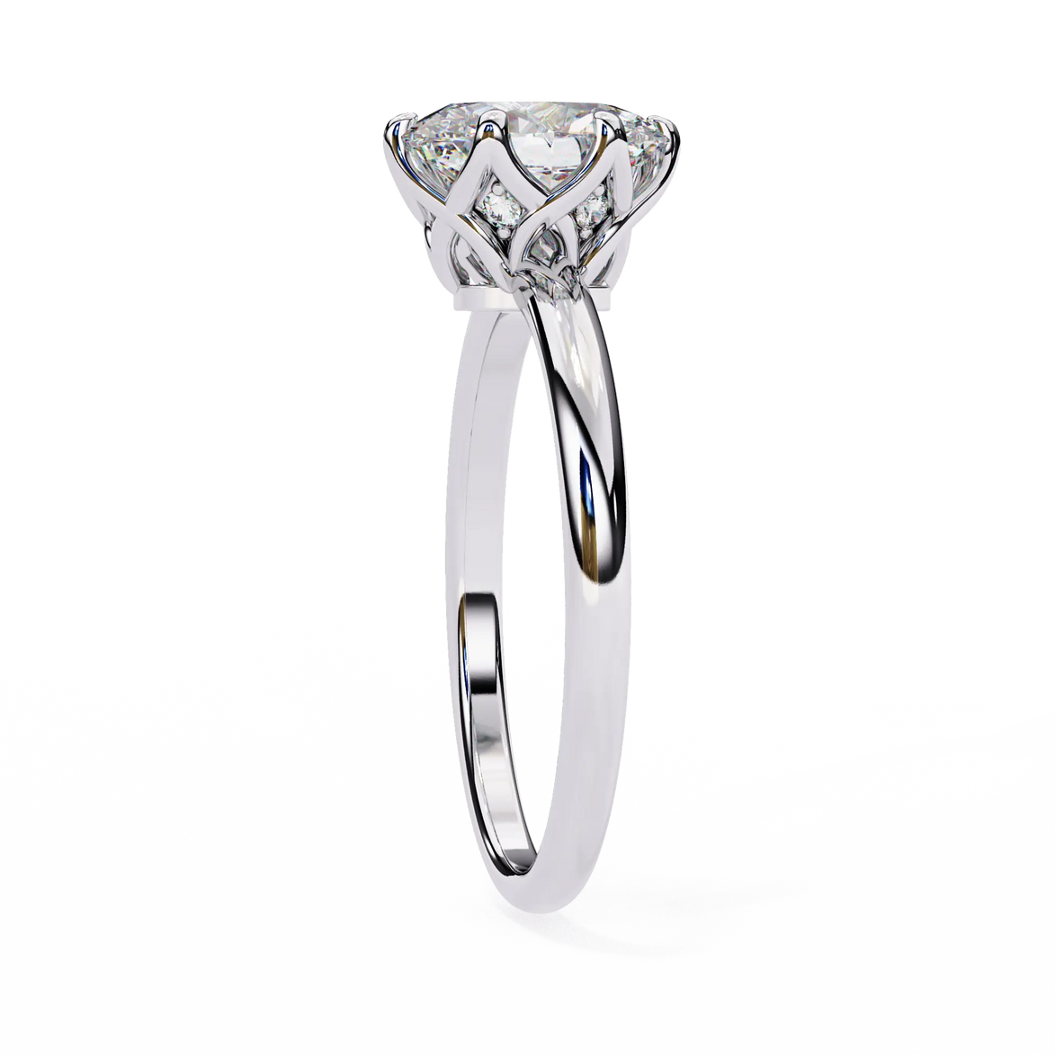 Diamond ring on a white background