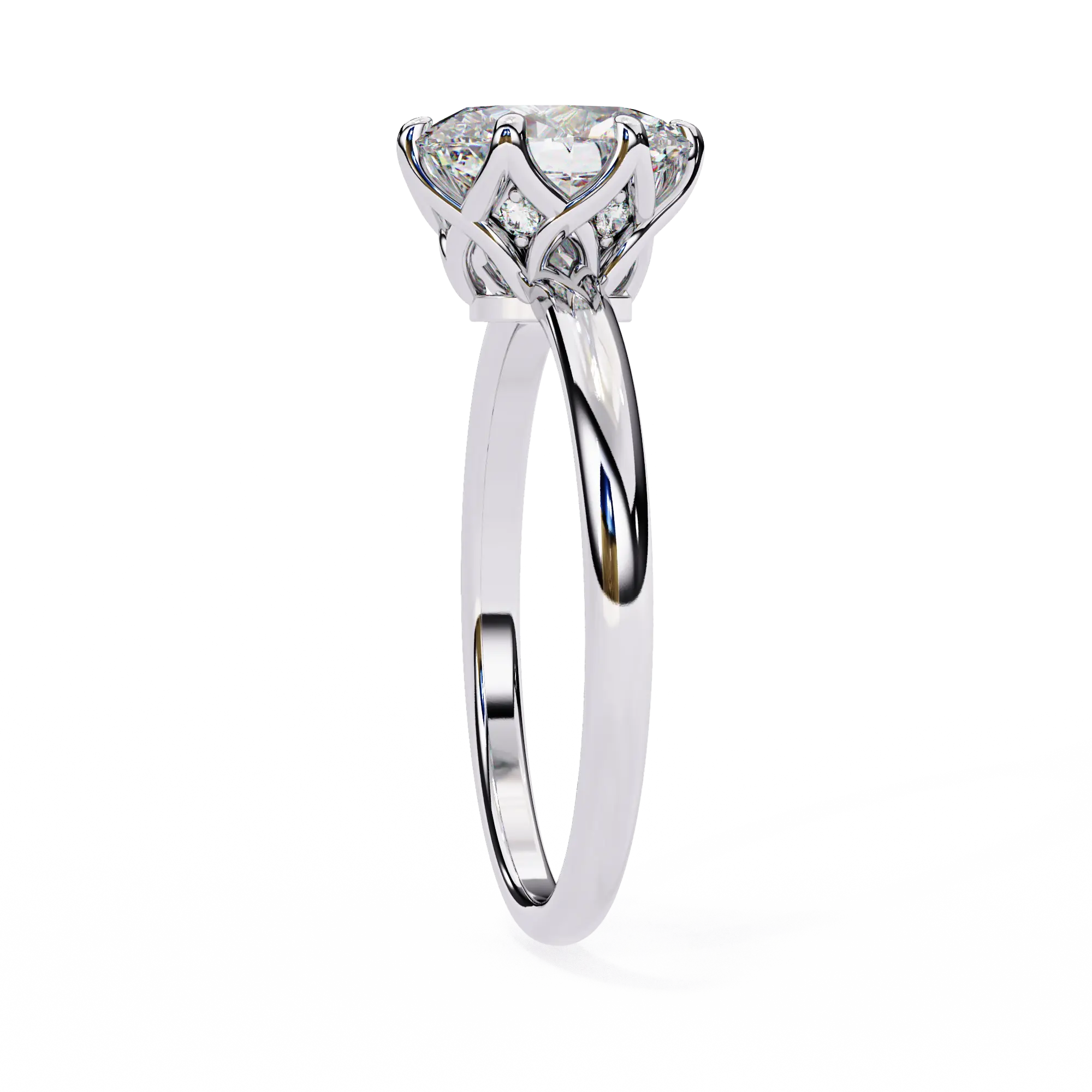 Diamond ring on a white background