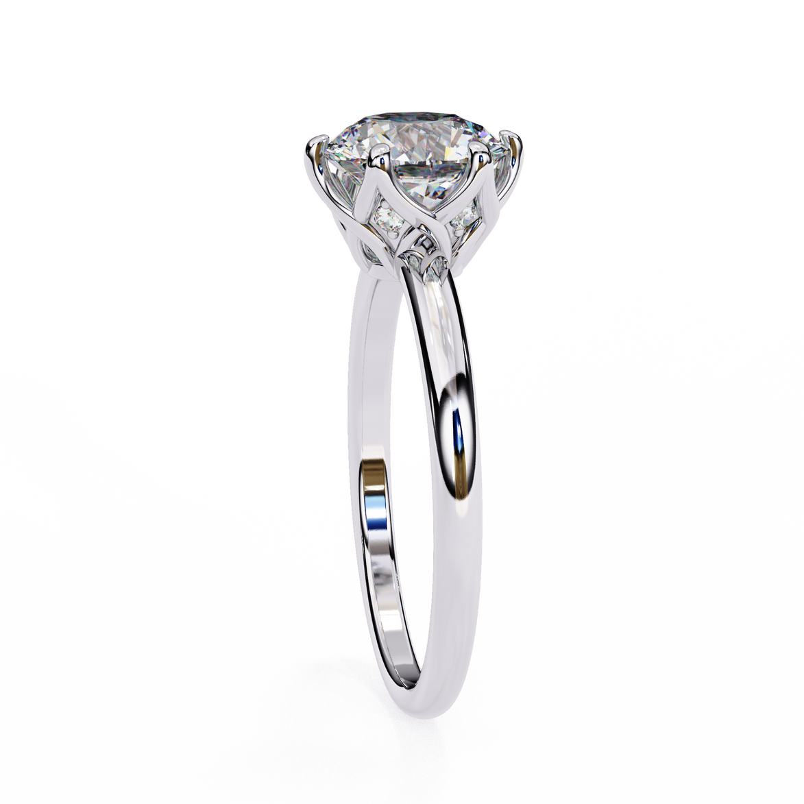 Diamond ring with a white background