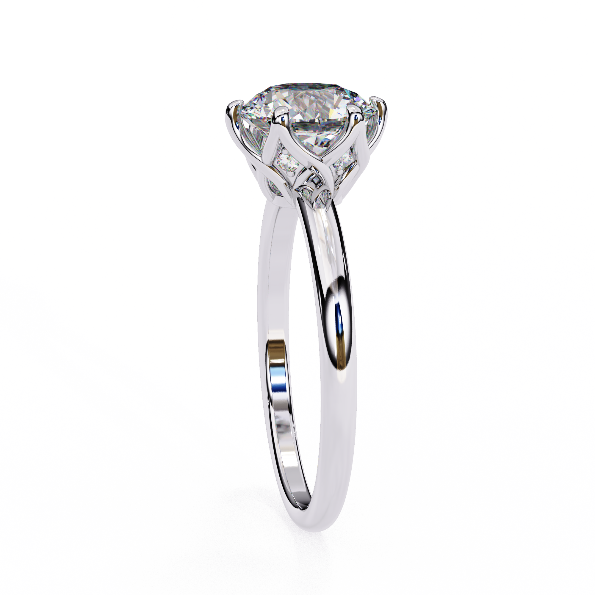 Diamond ring with a white background