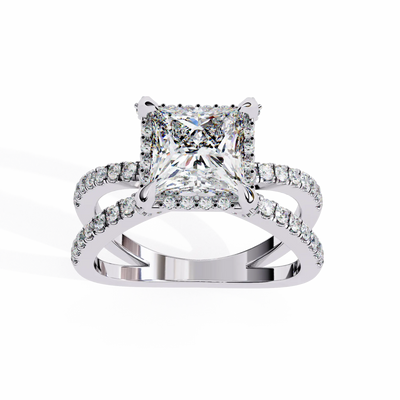 Diamond ring with a white background