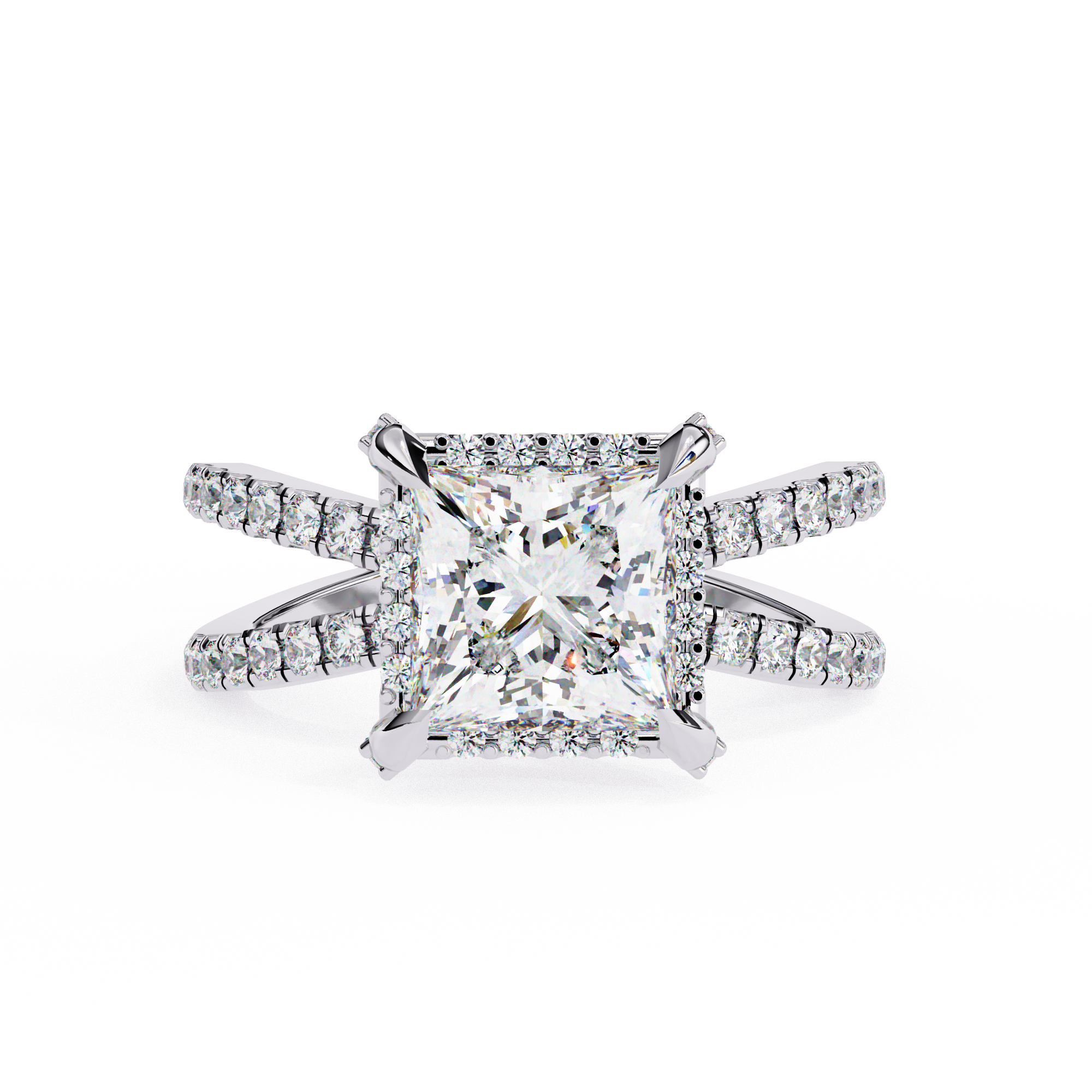 Diamond ring with a white background