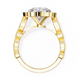 Gold ring with a diamond on a white background