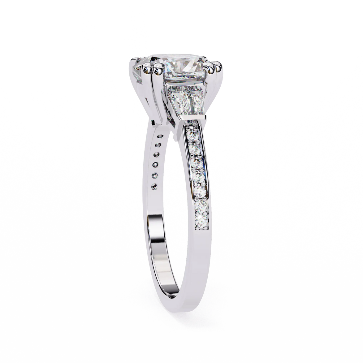 Diamond ring with a white background