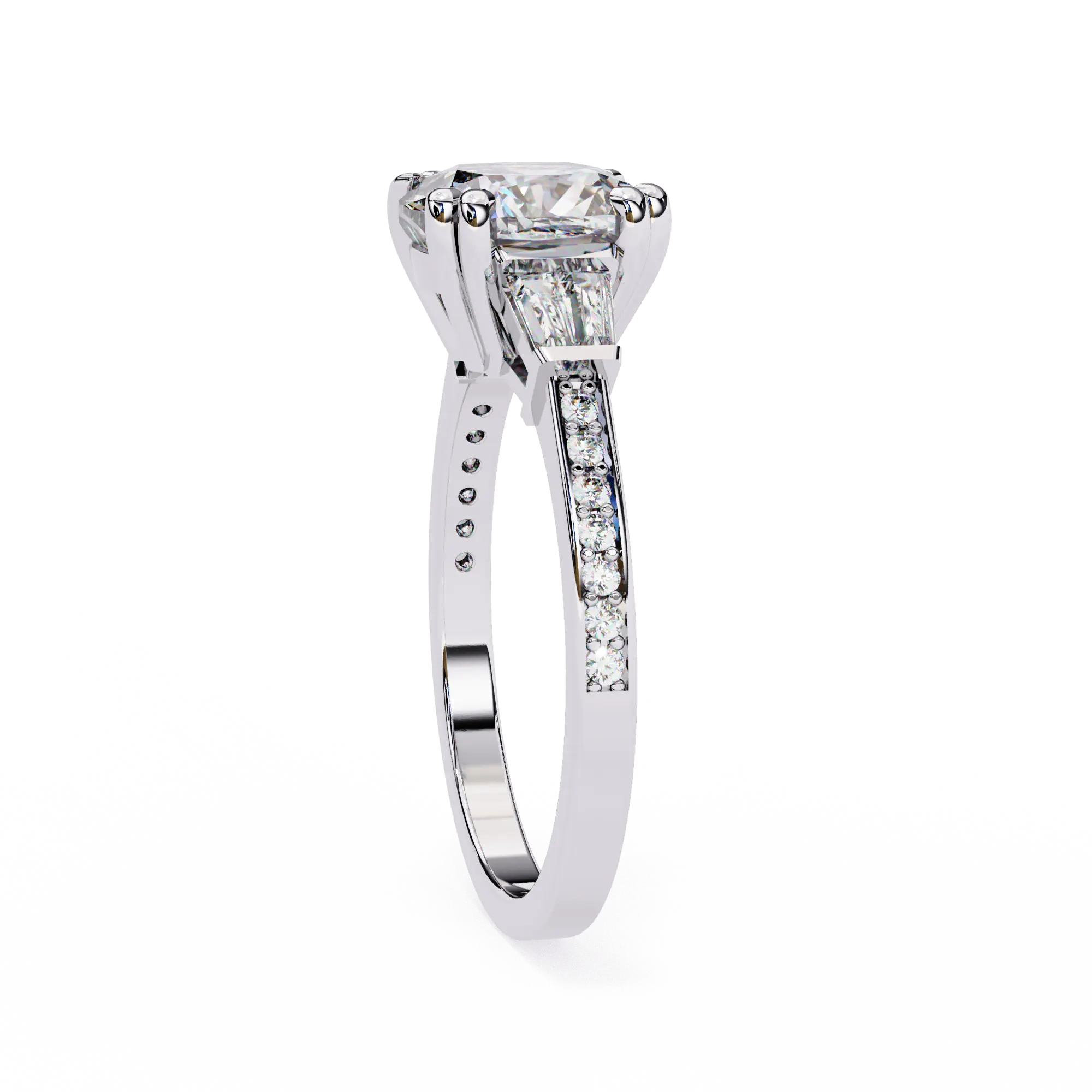 Diamond ring with a white background