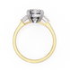 Gold ring with a diamond on a white background