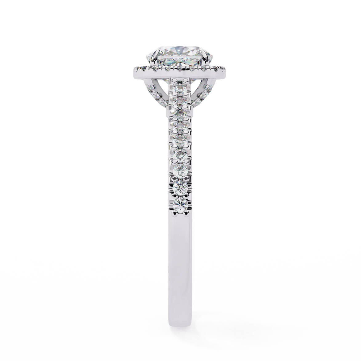Diamond ring with a white background