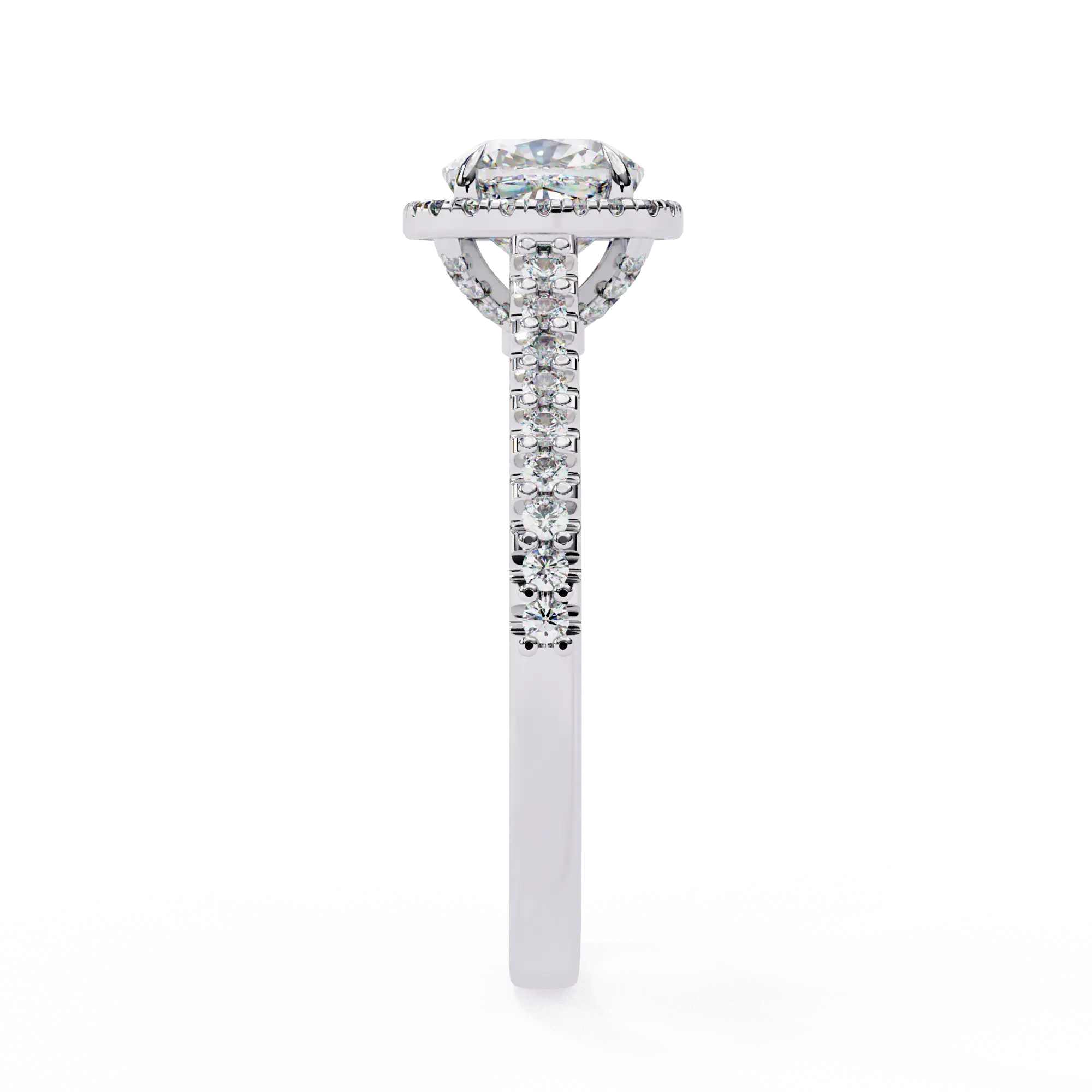 Diamond ring with a white background