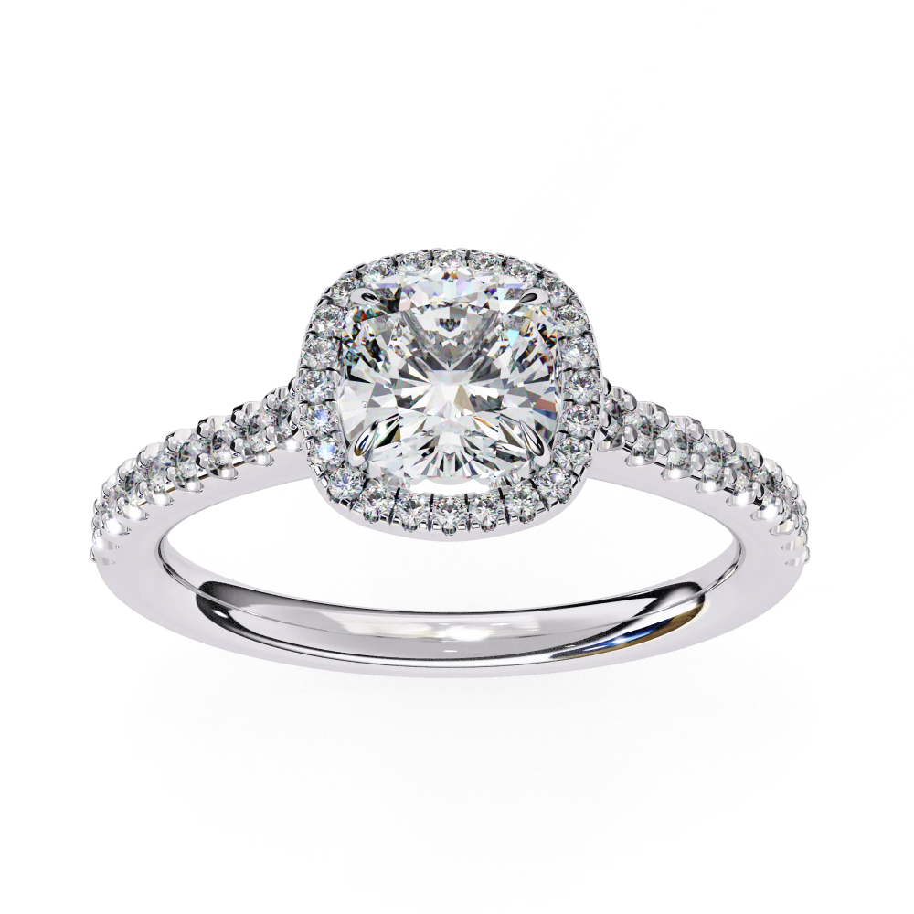 Diamond ring with a white background