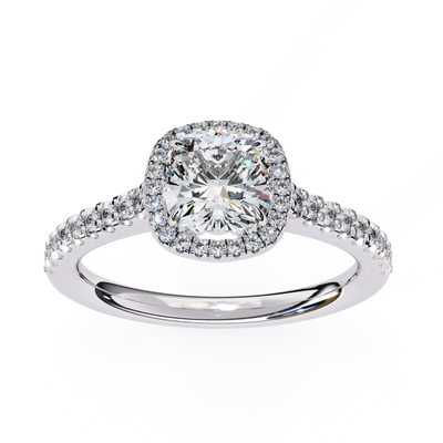Diamond ring with a white background