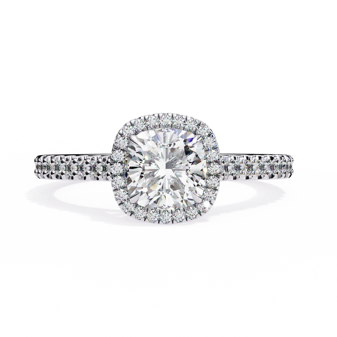 Diamond ring with a white background