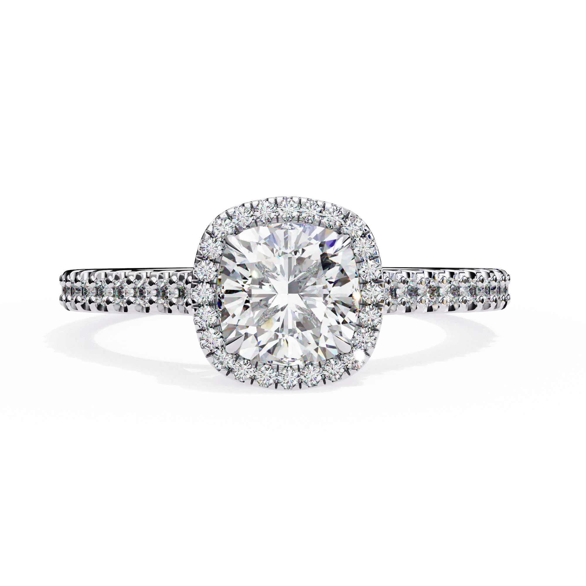 Diamond ring with a white background