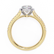 Gold ring with a diamond on a white background