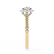 Two-tone ring with diamond accents on a white background
