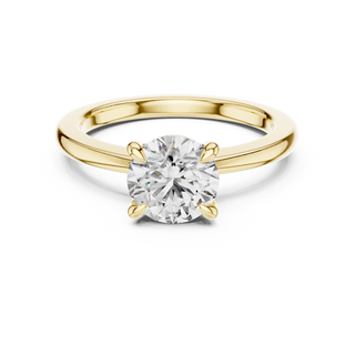 Round lab grown diamond solitaire ring in yellow gold