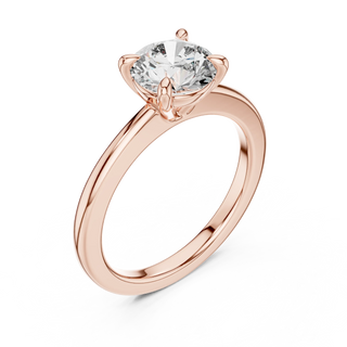 Round lab grown diamond solitaire ring in rose gold