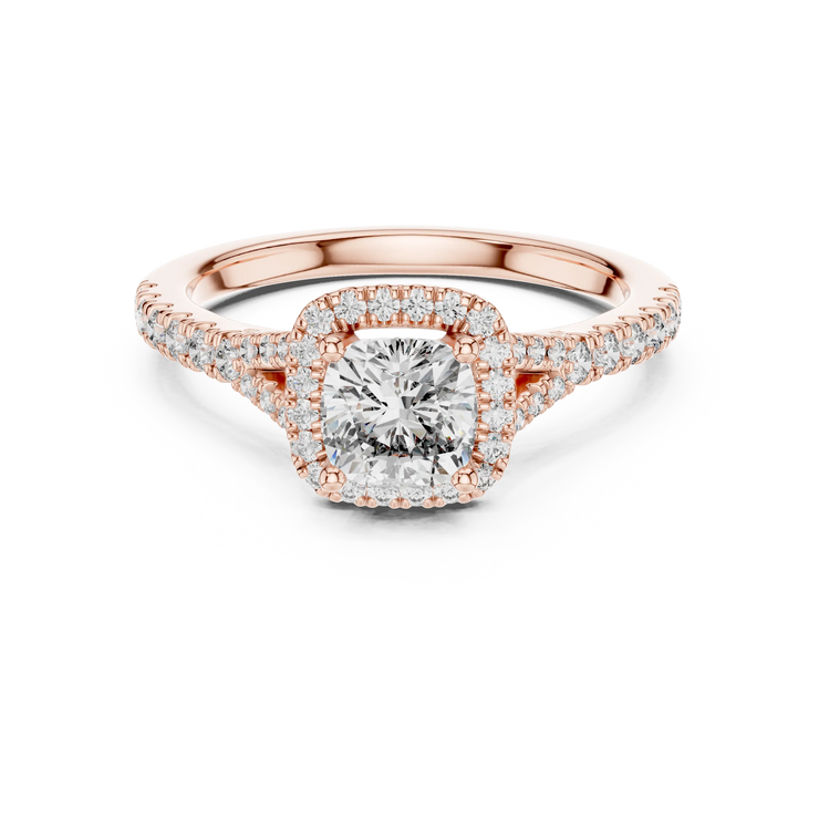 Cushion Lab Grown Diamond Halo Engagement Ring