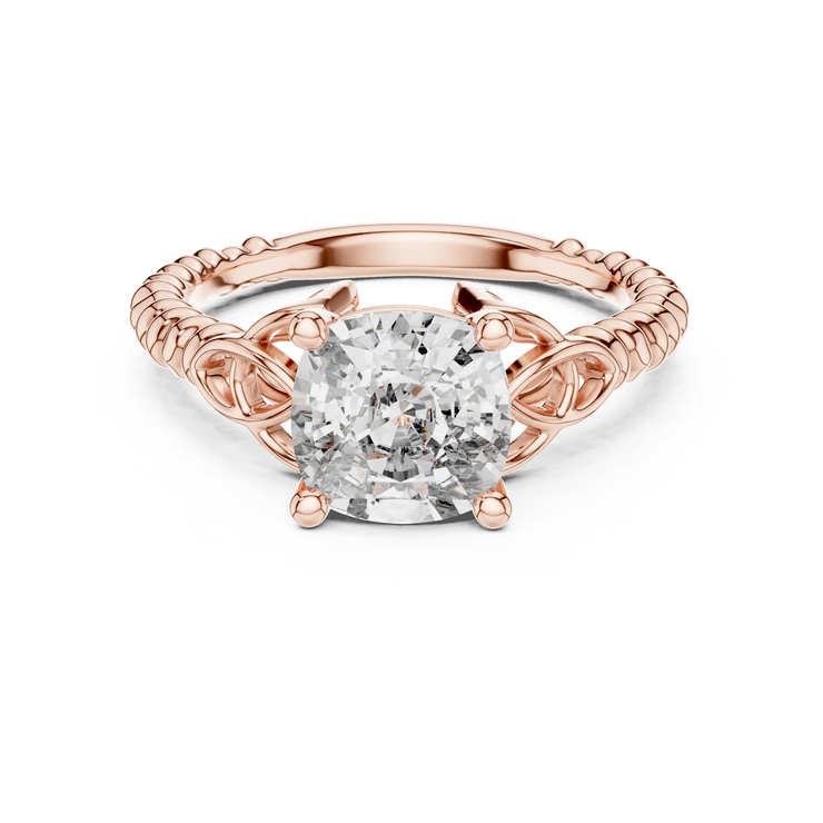 Cushion Lab Grown Diamond Solitaire Engagement Ring