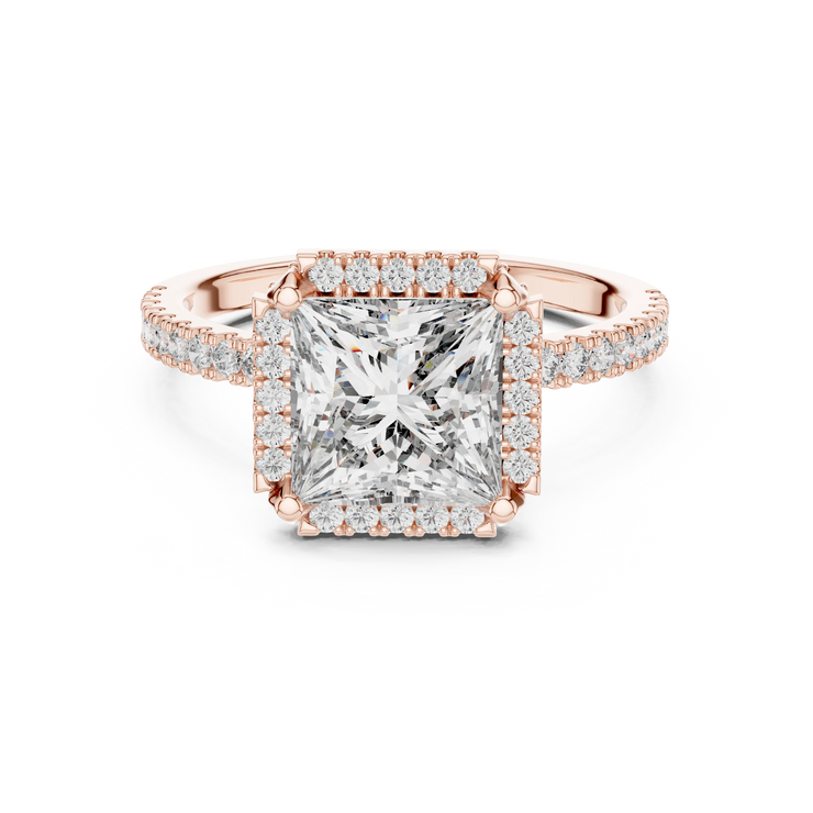 Princess Lab Grown Diamond Double Halo Engagement Ring