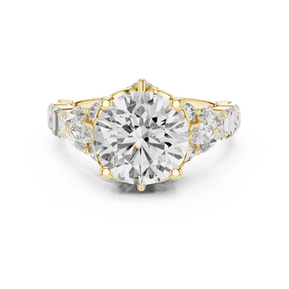 round diamond engagement ring in yellow gold