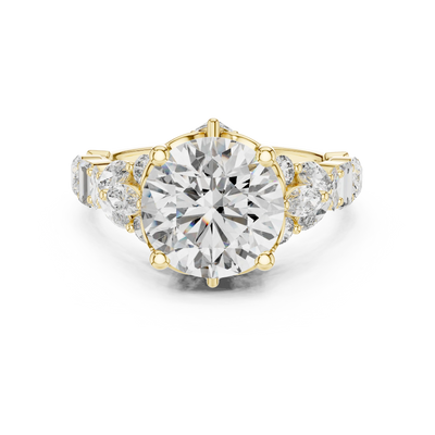 round diamond engagement ring in yellow gold