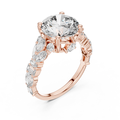 round diamond engagement ring in rose gold